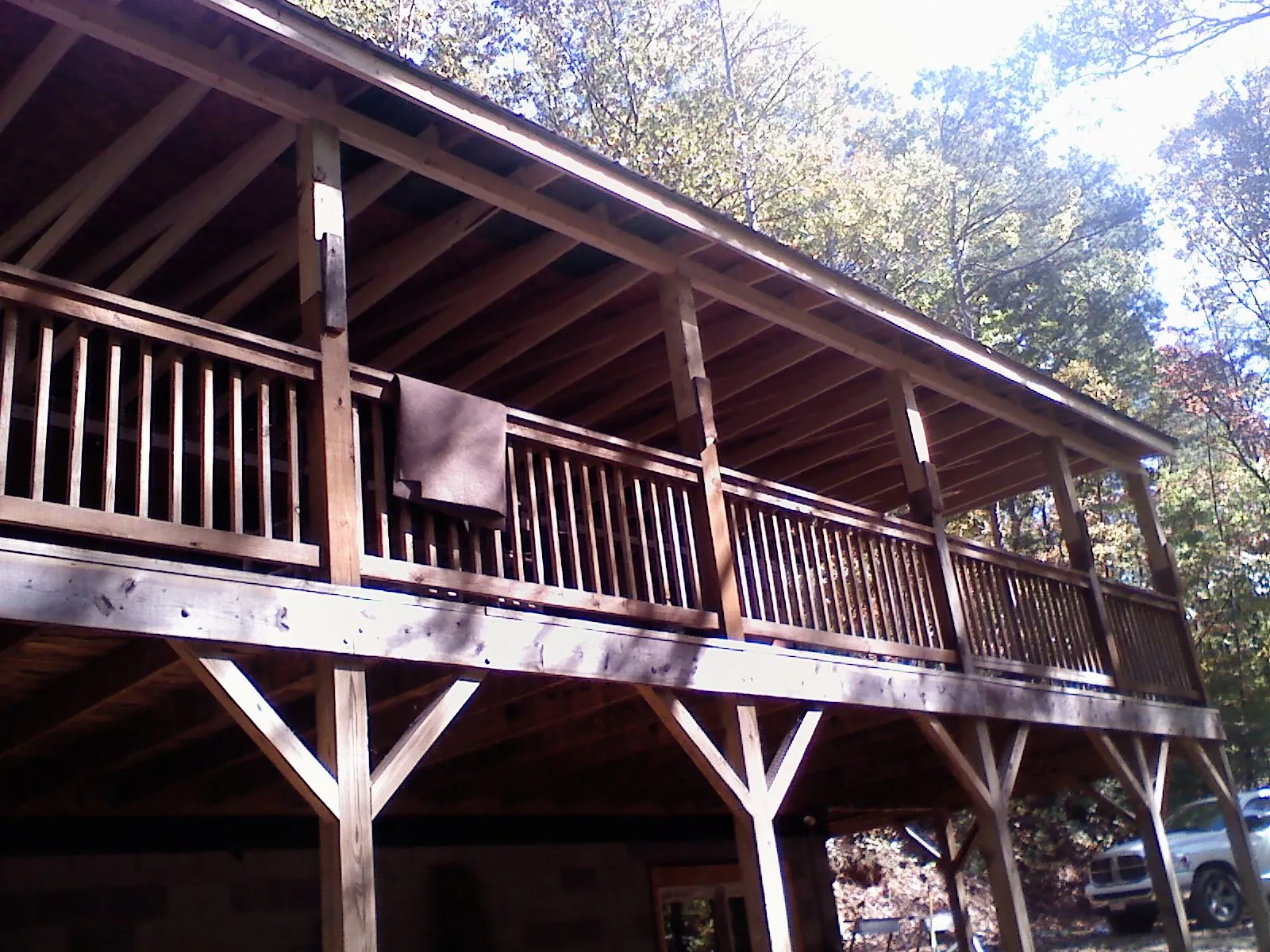 Timber framing under a new elevated porch and deck — Roof Leak Repair in Agoura Hills by Roofing Brothers
